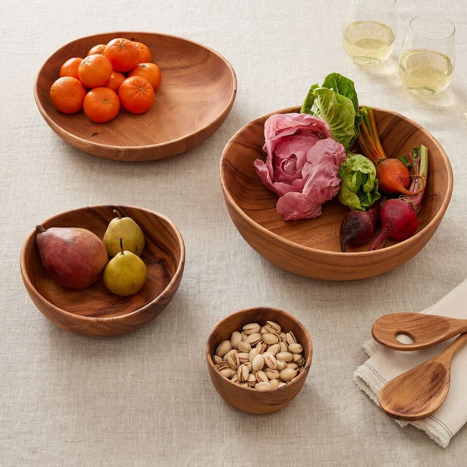 Organic Shaped Wood Serving Bowls West Elm Australia